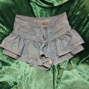 American Eagle Outfitters Denim Ruffle Shorts